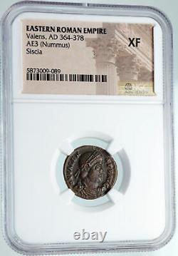 VALENS Genuine 367AD Rome Authentic Ancient Roman Coin VICTORY Angel NGC i89432