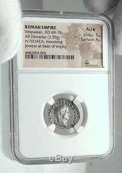 VESPASIAN 69AD Rome Authentic Ancient JUDAEA CAPTA Silver Roman Coin NGC i79640