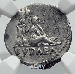 VESPASIAN 69AD Rome Authentic Ancient JUDAEA CAPTA Silver Roman Coin NGC i80693