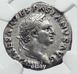 VESPASIAN 69AD Rome Authentic Ancient JUDAEA CAPTA Silver Roman Coin NGC i80693