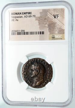 VESPASIAN Authentic Ancient 74AD Rome OLD ANTIQUE Roman Coin AEQUITAS NGC i89468