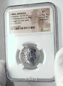VESPASIAN Original Ancient 69AD Antioch Silver Tetradrachm Roman Coin NGC i81699