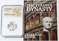VESPASIAN Roman Emperor 69-79 AD AR Denarius Silver Coin NGC GRADED XF