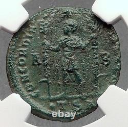 VETRANIO 350AD Rare Authentic Ancient Roman Labarum Chi-Rho Coin NGC XF i60248