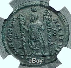 VETRANIO w Chi-Rho Standards Genuine 350AD Rare Ancient Roman Coin NGC MS i65990