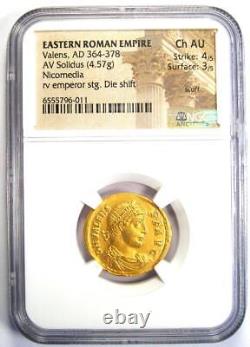Valens AV Solidus Gold Roman Coin 364-378 AD Certified NGC Choice AU