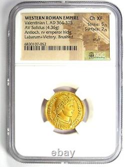 Valentinian I Gold AV Solidus Gold Roman Coin 364 AD NGC Choice XF (EF)