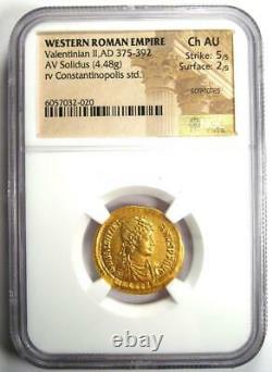 Valentinian II AV Solidus Gold Roman Coin 375-392 AD Certified NGC Choice AU
