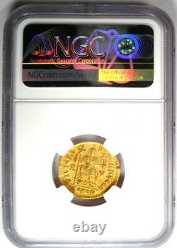 Valentinian III AV Solidus Gold Roman Coin 425-455 AD Certified NGC Choice AU