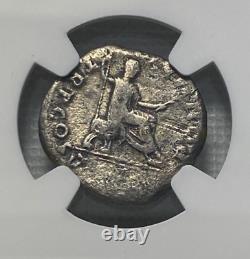 Vespasian, AD 69-79 Roman Empire AR Denarius Coin Graded NGC Fine Strike 5/5