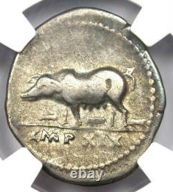 Vespasian AR Denarius Silver Roman Coin 69-79 AD. Certified NGC VF Rare