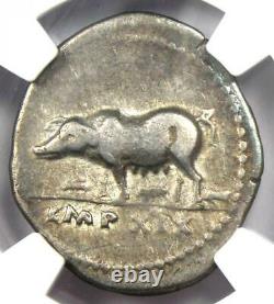 Vespasian AR Denarius Silver Roman Coin 69-79 AD. Certified NGC VF Rare