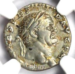 Vespasian AR Denarius Silver Roman Coin 69-79 AD. Certified NGC XF (EF)