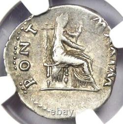 Vitellius AR Denarius Dolphin Ancient Roman Coin 69 AD Certified NGC XF (EF)