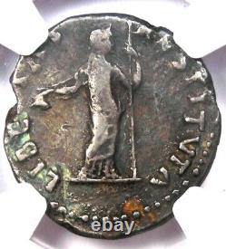 Vitellius AR Denarius Roman Silver Ancient Coin 69 AD. Certified NGC Choice Fine