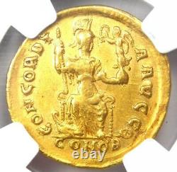 Western Roman Honorius AV Solidus Gold Coin 393-423 AD Certified NGC XF (EF)