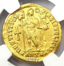 Western Roman Valentinian I AV Solidus Gold Coin 364-375 AD NGC Choice VF