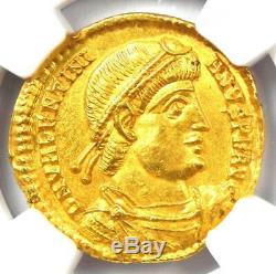 Western Roman Valentinian I AV Solidus Gold Coin 364-375 AD NGC MS (UNC)