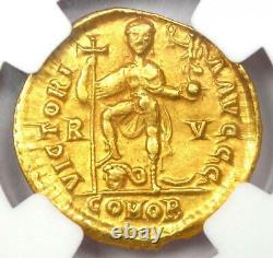 Western Roman Valentinian III AV Solidus Gold Coin 425-455 AD NGC Choice XF