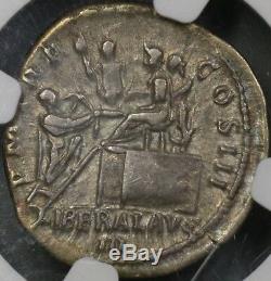 121 Hadrien Empire Romain Denier Empereur Coin Don Scène Ngc Xf (18102802c)
