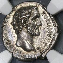 138 NGC AU Antonin Pius Empire romain Denier Style Minerve (19060904C)  <br/>	<br/>(Note: NGC and AU are abbreviations and have not been translated)