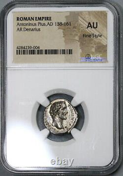 138 NGC AU Antonin Pius Empire romain Denier Style Minerve (19060904C) <br/>		<br/> (Note: NGC and AU are abbreviations and have not been translated)