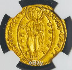 1439, États Pontificaux, Le Sénat Romain. Or Ducat (zecchino Type!) Coin. Ngc Unc +