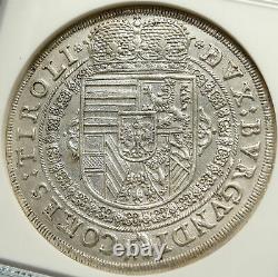 1632 Autriche Saint Empire Romain Archduke Leopold V Silver Taler Coin Ngc I85148