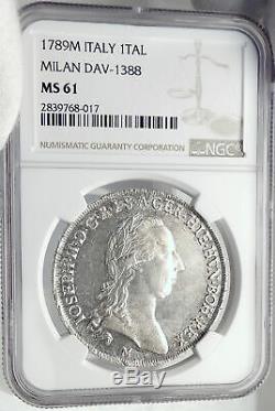 1789 Italie Etats Italiens Milan Saint Roman Duc Joseph II Argent Monnaie Ngc I82365