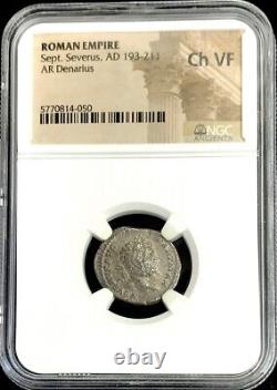 193- 211 Ad Silver Empire Romain Denarius Septimus Severus Coin Ngc Choice Vf