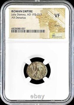 193 -217 Ad Denier romain Ar Julia Domna Épouse de Sévère Coin NGC Très Beau