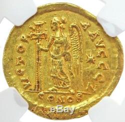 474-491 Ad Gold Empire Romain Oriental Zeno Solidus Pièce De La Victoire Ngc Choice Xf 5/3