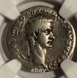 #A8085 X Pièce de monnaie romaine rare Caligula AR Denarius rv Agrippina Sr. NGC F 5/5
