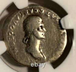 #A8085 X Pièce de monnaie romaine rare Caligula AR Denarius rv Agrippina Sr. NGC F 5/5
