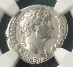 Ad 117 Ngc Vf Empire Romain Hadrien Argent Ar Âge D'or Hoard Denier Coin