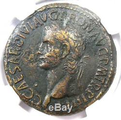 Ancien Caligula Romain Ae Sestertius Soldats Coin 37-41 Ad Ngc Choix Vf