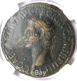 Ancien Caligula Romain Ae Sestertius Soldats Coin 37-41 Ad Ngc Choix Vf