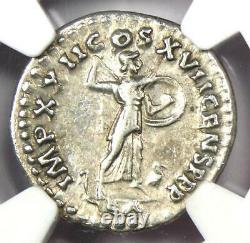 Ancien Domitien Romain Ar Denarius Coin 81-96 Ad. Certifié Ngc Choice Vf