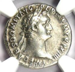 Ancien Domitien Romain Ar Denarius Coin 81-96 Ad. Certifié Ngc Choice Vf