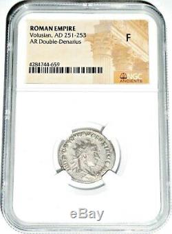 Ancien Empereur Romain Volusien Antoninianus Argent Monnaie Ngc Certifié Fin, Histoire