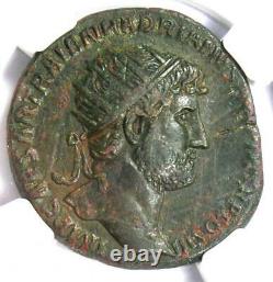 Ancien Hadrien Romain Ae Dupoudius Coin 117-138 Ad Certifié Ngc Xf(ef)