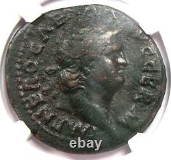 Ancien Nero Ae Romain Comme Monnaie De Cuivre 54-68 Ad Ngc Choice Fine Rare Coin
