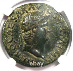 Ancien Nero Ae Romain Comme Monnaie De Cuivre 54-68 Ad Ngc Vf (très Fine) Pièce Rare