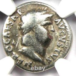 Ancien Nero Romain Ar Denarius Coin 54-68 Ad Certifié Ngc Vg Rare Coin