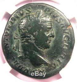 Ancien Romain Caracalla Ae Sestertius Mars Victoire Coin 212 Ad Ngc Choix Fin
