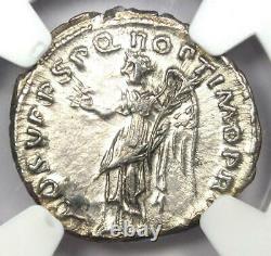 Ancien Romain Trajan Ar Denarius Argent Monnaie 98-117 Certifié Ngc Au