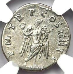 Ancien Romain Trajan Ar Denarius Argent Monnaie 98-117 Certifié Ngc Au Rare