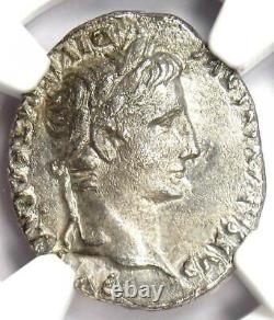 Ancien Roman Augustus Ar Denarius Pièce 27 Bc 14 Ad Certified Ngc Choice Au