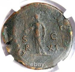 Ancien Roman Galba Ae Sestertius Libertas Coin 68-69 Ad Certifié Ngc Fine