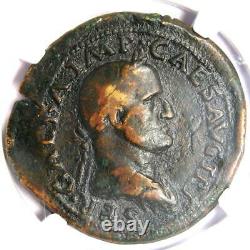 Ancien Roman Galba Ae Sestertius Libertas Coin 68-69 Ad Certifié Ngc Fine